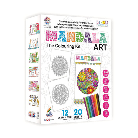 RATNA'S Mandala Art | A Perfect Coloring kit for All Ages (Multicolour)