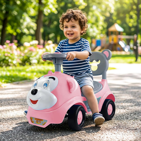 Monkey Manual Push Ride On Car for Kids 2 Years, Baby Car with Steering non-musical  Birthday Gift for Baby Boy & Girl, Under Seat Storage & Safety Backrest