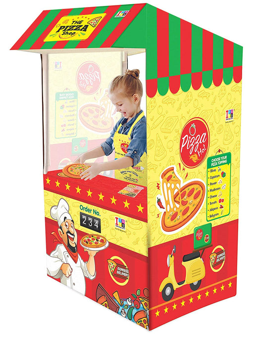 itoys Playhouse Tent for Kids/ Pizza Tent for Kids/Shop Theme Tent/Pretend Play Pizza Shop Tent