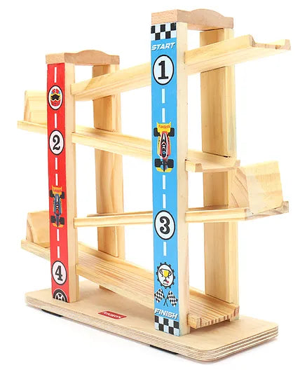 Giggles Wooden Ramp Racer Multicolour - 3 cars