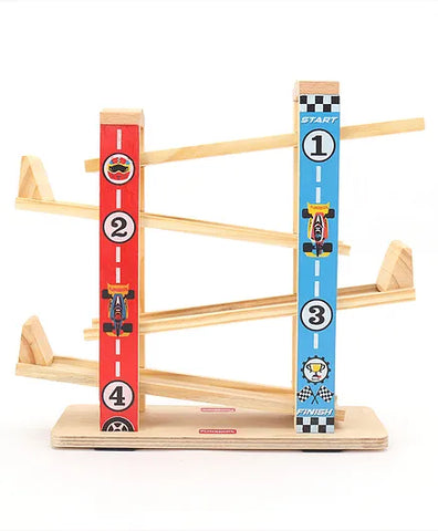 Giggles Wooden Ramp Racer Multicolour - 3 cars