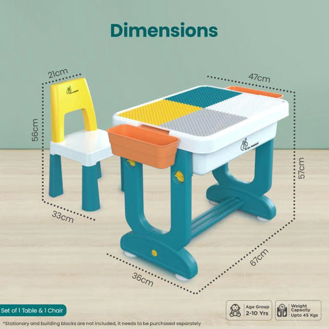 Little Genius Learner Kids Study Table Set With Chair