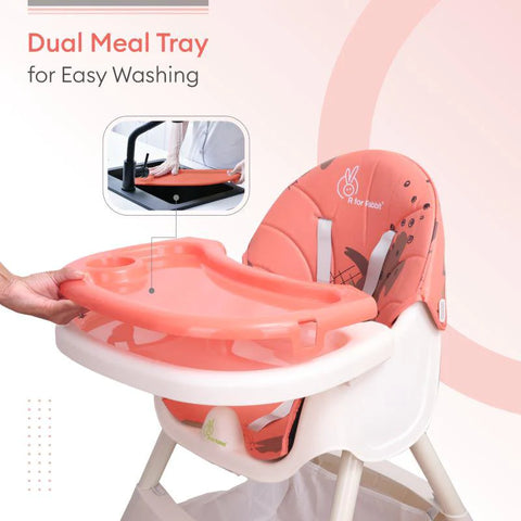 Dual Meal Tray/3 Level Adjustment, HQ PU Leather Material, Anti Skid