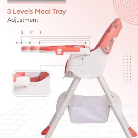 Dual Meal Tray/3 Level Adjustment, HQ PU Leather Material, Anti Skid