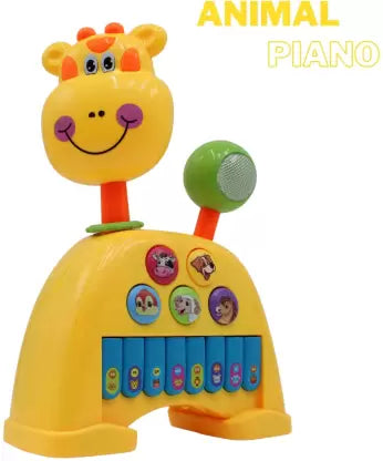 Musical Giraffe Piano with 4 Modes, Wonderful Animal Sound Toy for Kids, Baby  (Beige)