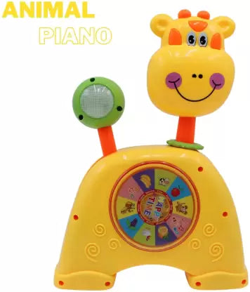 Musical Giraffe Piano with 4 Modes, Wonderful Animal Sound Toy for Kids, Baby  (Beige)