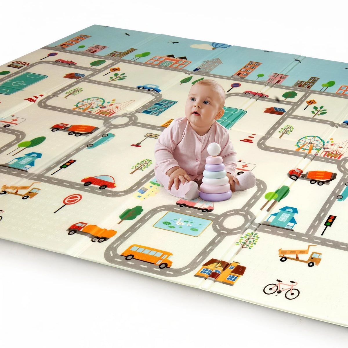 Rubber Baby Play Mat (Multicolor, Extra Large)