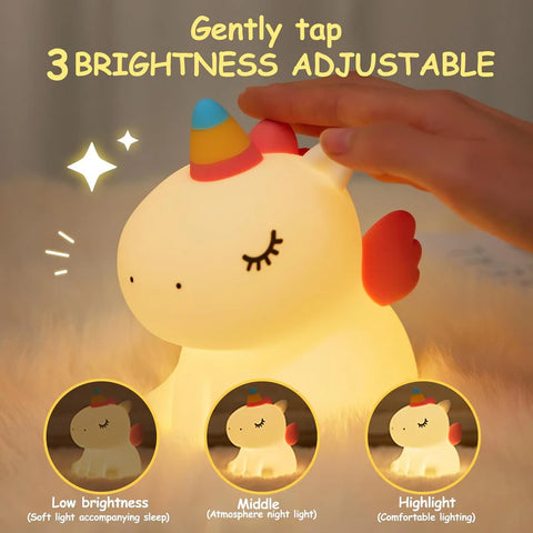 Cute Unicorn Design Silicone Night Light