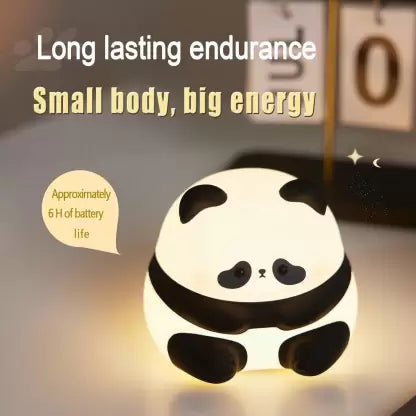 Panda Silicon Night Lamp for Kids Rechargeable Lamp Night Light Night Lamp  (9.4 cm, White)