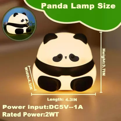 Panda Silicon Night Lamp for Kids Rechargeable Lamp Night Light Night Lamp  (9.4 cm, White)