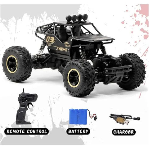 Alloy Dirt Drift Remote Controlled Rock Car RC Monster Truck, Four Wheel Drive, 1:16 Scale 2.4 Ghz- Pack of 1