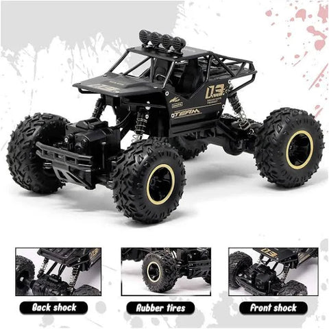 Alloy Dirt Drift Remote Controlled Rock Car RC Monster Truck, Four Wheel Drive, 1:16 Scale 2.4 Ghz- Pack of 1