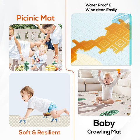 Double Sided Water Proof Baby Carpet Mat – Play Mat – Reversible Design – Assorted Prints (20mm)