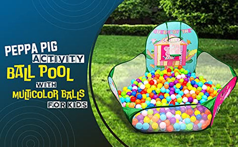 Peppa Pig Activity ball pool for Kids with Ball pit Baby play area indoor toys for 1 2 3 Years old foldable play tent - BIS Approved