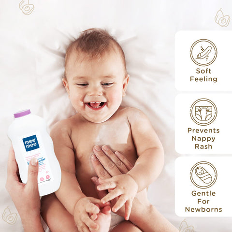 Mee Mee Baby Talcum Powder |Dermatologically tested | Gentle for Newborns | Anti - rash | Paraben free | 0m+ ( Fresh Feel - 500g Pack of 1)