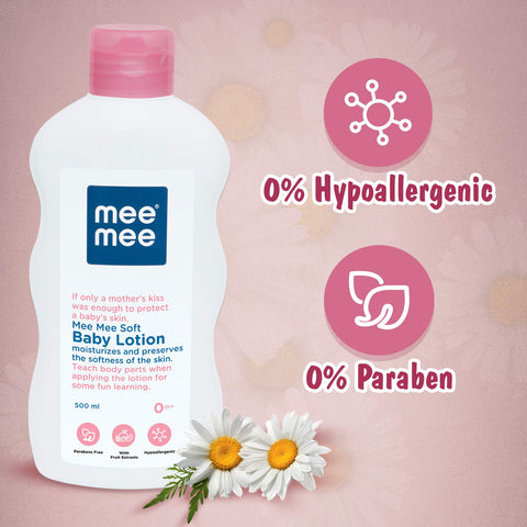 Mee Mee Nourishing Baby Lotion infused with Chamomile and Fruit Extracts for all Skin types and Newborn Babies/kids (500ml)