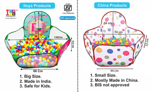 Activity ball pool for Kids with Ball pit Baby play area indoor toys for 1 2 3 Years old foldable play tent - BIS Approved