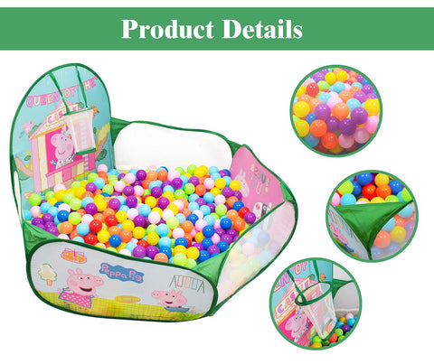 Peppa Pig Activity ball pool for Kids with Ball pit Baby play area indoor toys for 1 2 3 Years old foldable play tent - BIS Approved